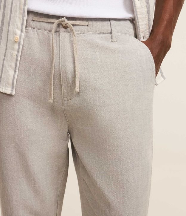 Pantalón Relaxed en Oxford de Algodón con Lazo en la Cintura 5