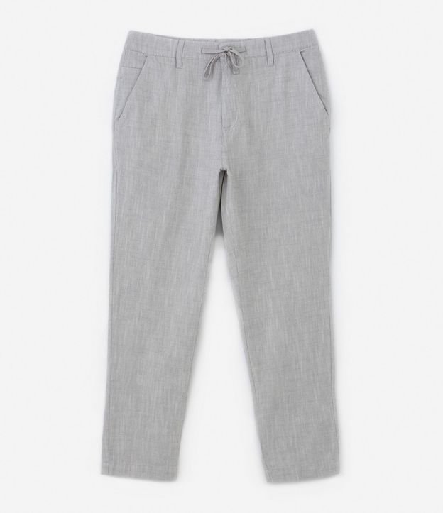 Pantalón Relaxed en Oxford de Algodón con Lazo en la Cintura 6