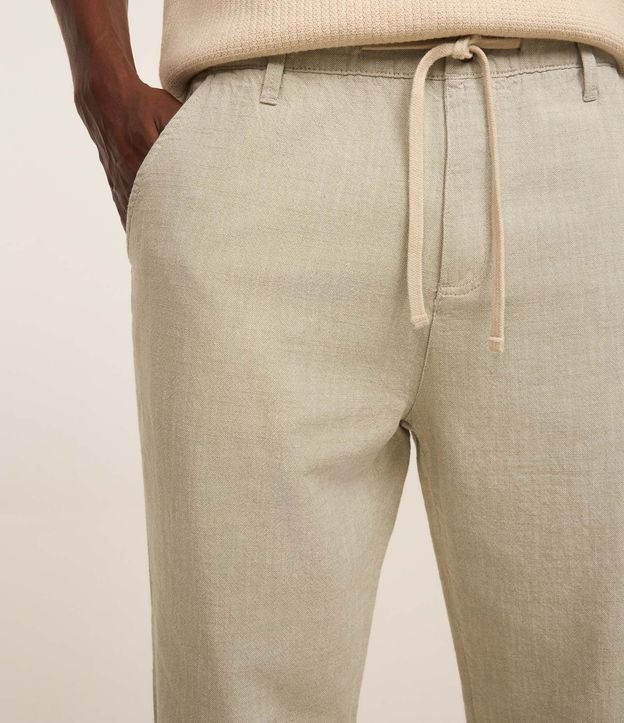 Pantalón Relaxed en Oxford de Algodón con Lazo en la Cintura 5