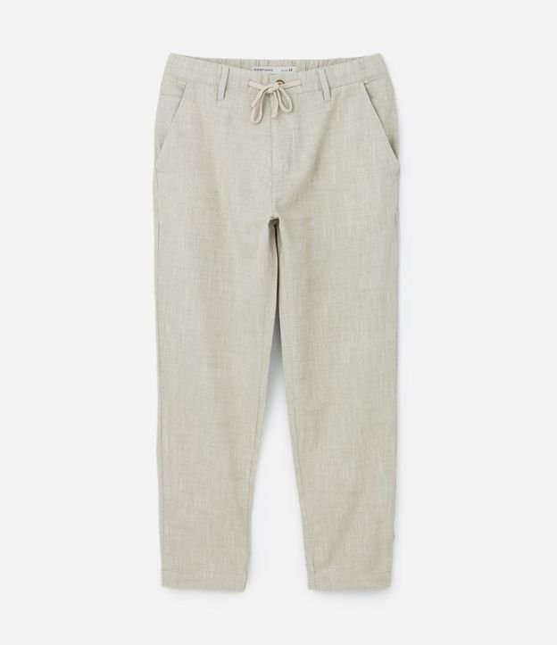 Pantalón Relaxed en Oxford de Algodón con Lazo en la Cintura 7