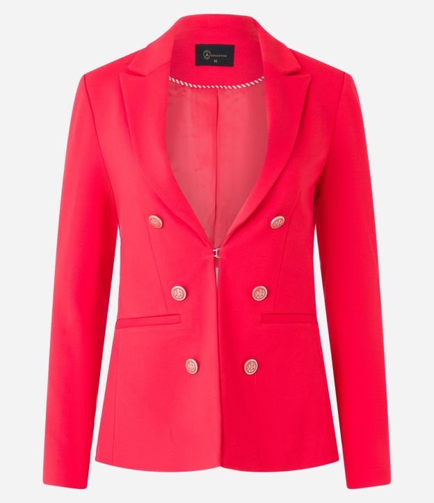 Blazer en Punto Roma Sastrería con Botones Escudo 4