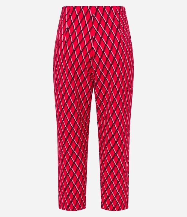 Pantalón Recto en Crepé con Detalle en la Cintura y Estampado Geométrico 6