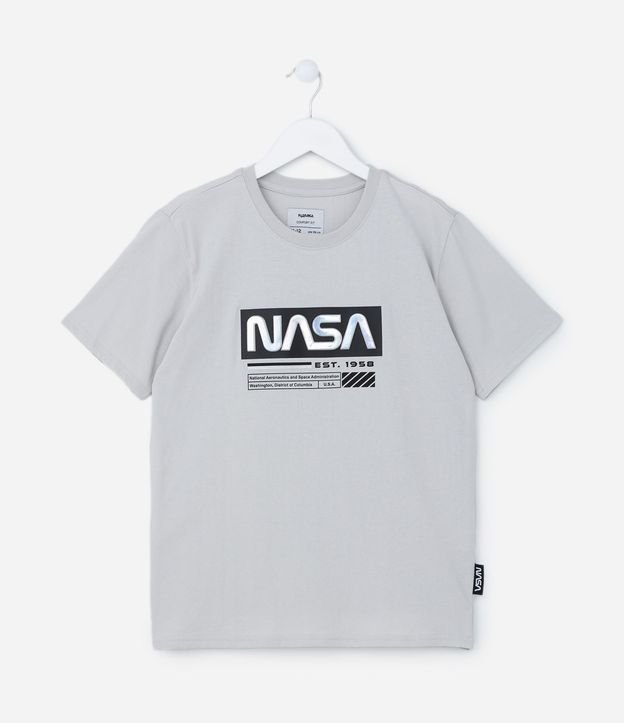 Remera Infantil con Estampa en Relieve Holográfico NASA - 5 a 14