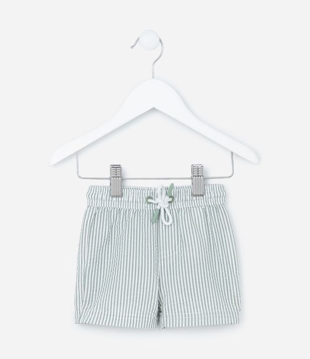 Bermuda Infantil Rayada y con Pequeño Bolsillo - Talle 0 a 18 meses