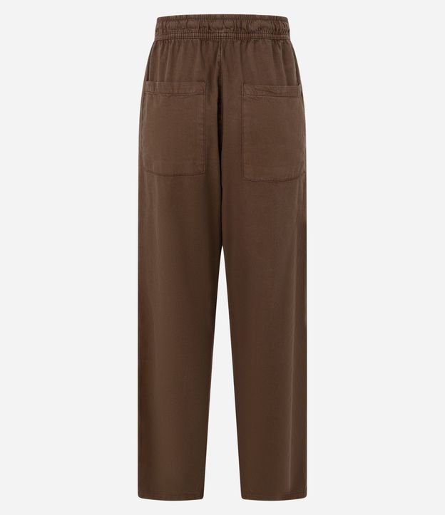 Pantalón Recto Cropped Cintura Alta en Sarga con Lazo 7