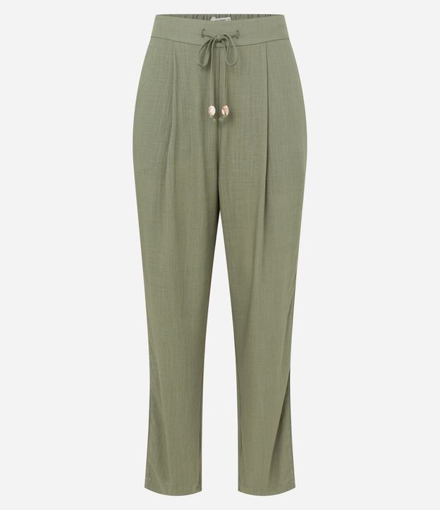 Pantalón Fluído en Viscolino con Cintura Elástica y Lazo 5