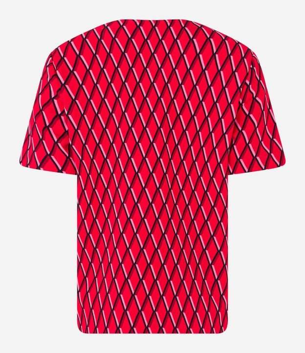 Blusa en Crepé con Detalle en el Cuello y Estampado Geométrico 11