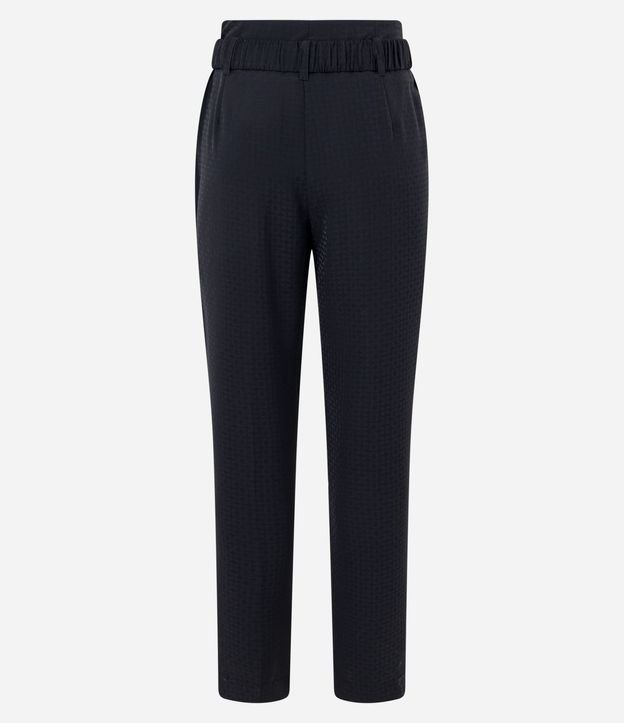 Pantalón Recto en Jacquard con Cinturón Elástico 7