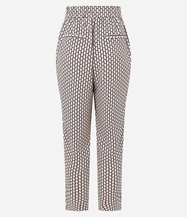 Pantalón Fluído en Crepé con Lazo y Estampado Geométrico 6