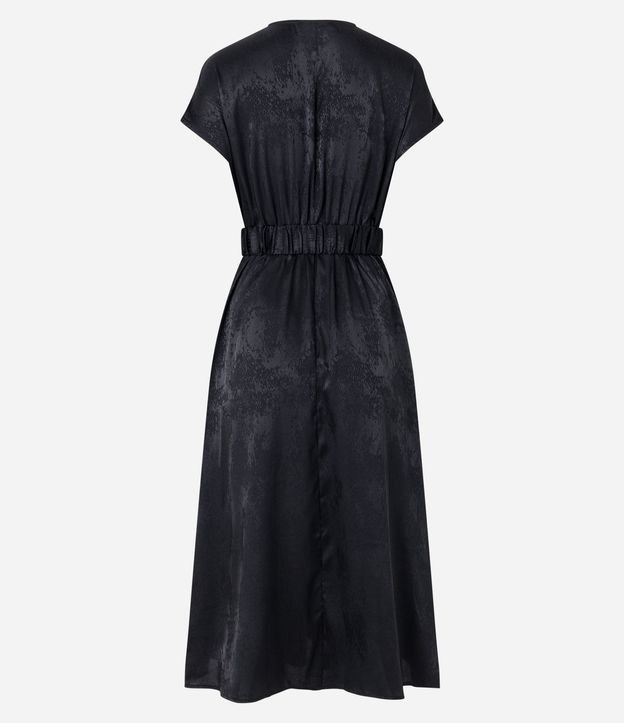 Vestido Midi en Jacquard con Transpasse Delantero y Cinturón 7