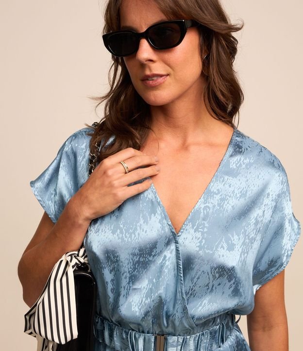 Vestido Midi en Jacquard con Transpasse Delantero y Cinturón