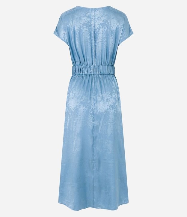 Vestido Midi en Jacquard con Transpasse Delantero y Cinturón 8