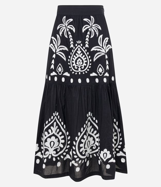 Pollera New Midi en Tricolina con Estampa Arabescos y Palmeras 4