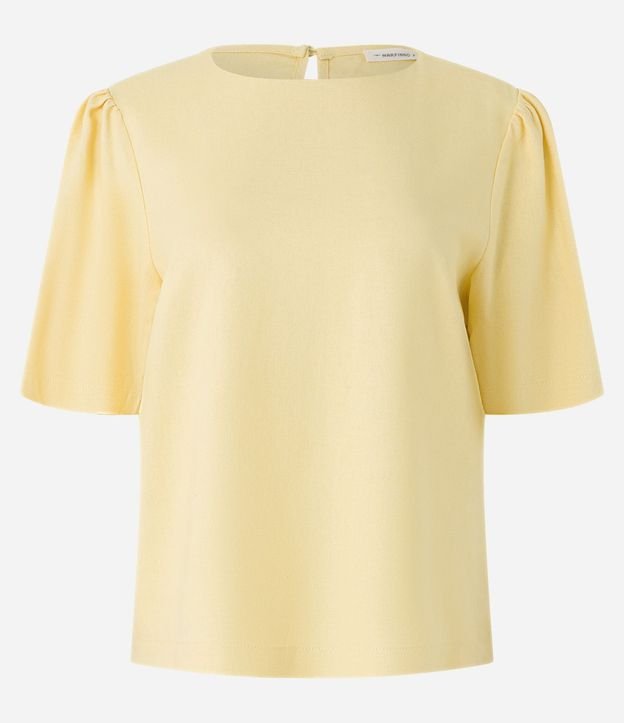 Blusa en Viscolino con Manga Abullonada