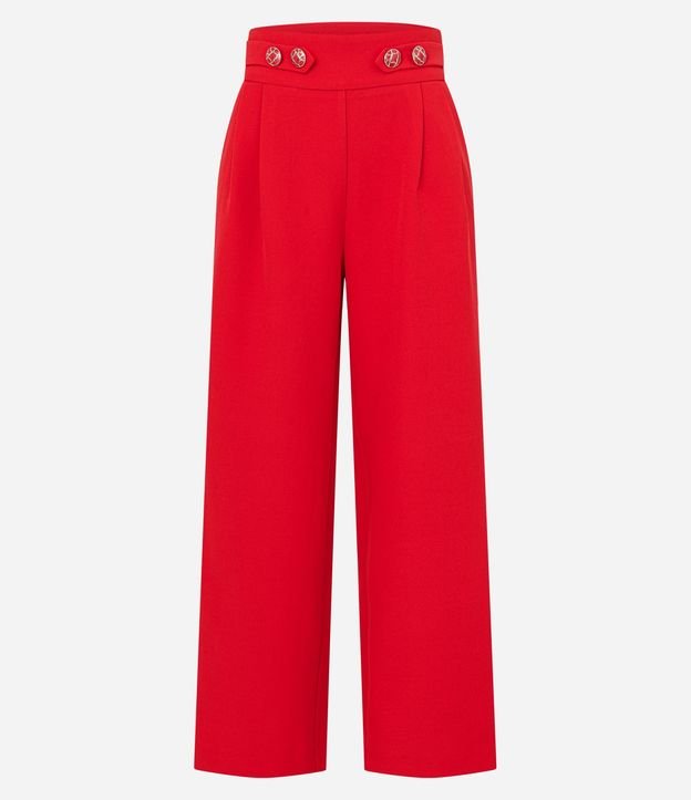 Pantalón Wide Leg Sastrería con Faixas Abotoadas 5