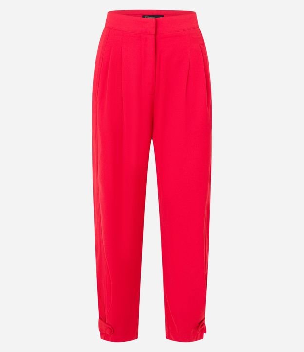 Pantalón Carrot Sastrería con Pliegues y Botón en el Bajo