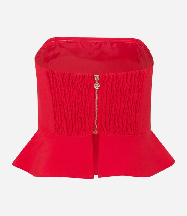 Blusa sin Breteles Sastrería con Escote Corazón y Volado 5