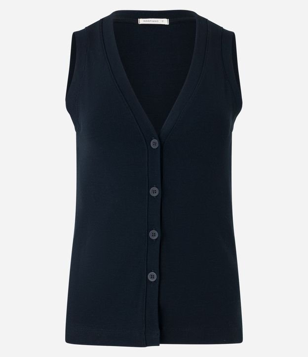 Blusa Chaleco en Rib con Abotonado Delantero 6