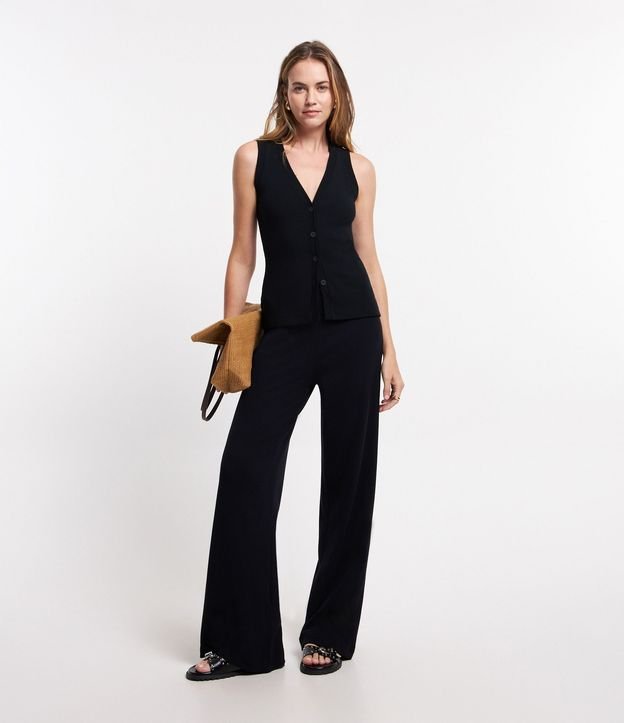 Blusa Chaleco en Rib con Abotonado Delantero 2