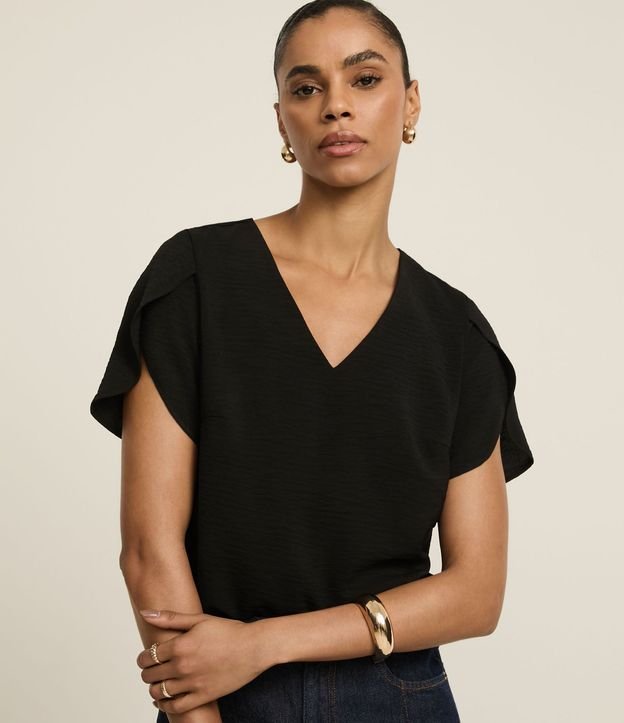 Blusa con Manga Tulipán y Efecto Airflow