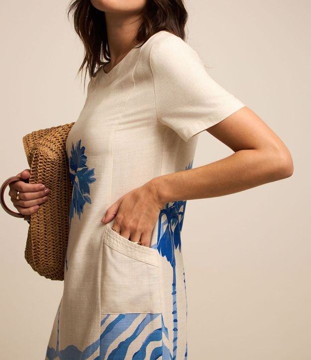 Vestido T-shirt en Viscolino con Estampa Naturaleza 4