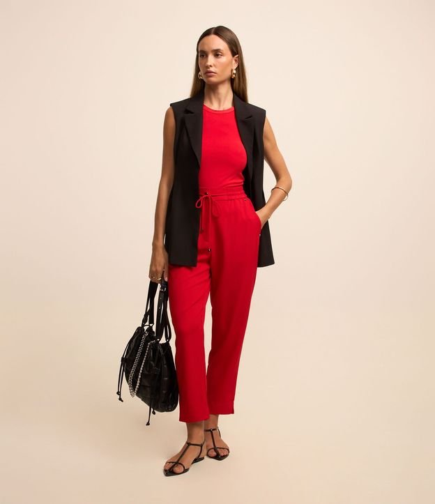 Pantalón Fluido con Cintura Elástica y Lazo