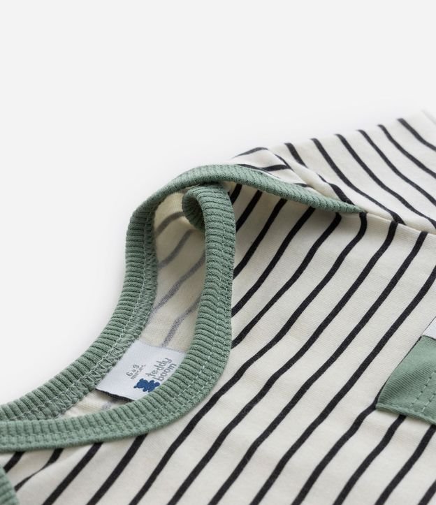 Conjunto Infantil Remera y Bermuda de Algodón con Bolsillo y Estampa de Rayas - Talle 0 a 18 meses 8
