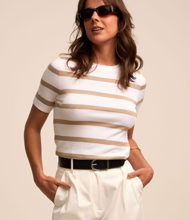 Blusa de Punto con Estampa a Rayas 3