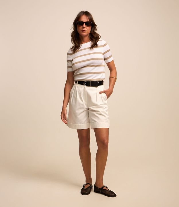 Blusa de Punto con Estampa a Rayas 4