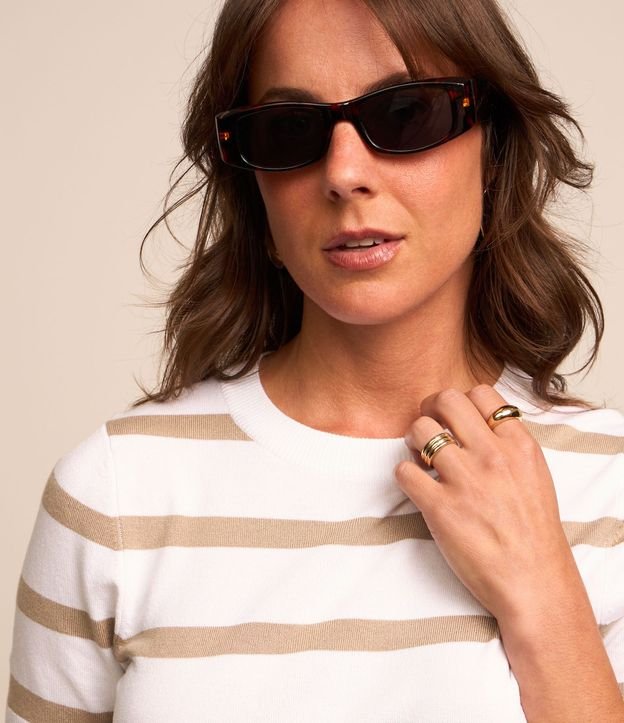 Blusa de Punto con Estampa a Rayas 5