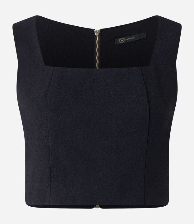 Blusa Cropped en Crepé con Breteles Anchos 5