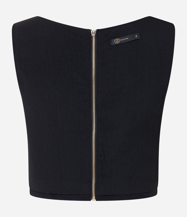 Blusa Cropped en Crepé con Breteles Anchos 6
