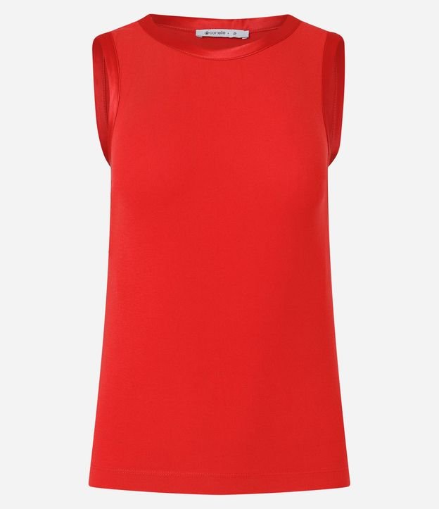 Blusa de Punto con Detalle en Satén 6