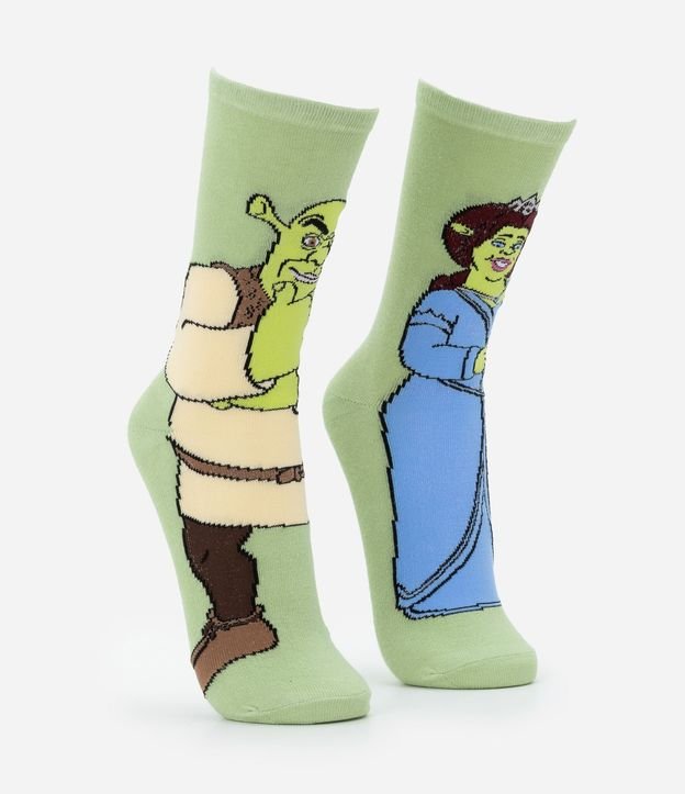 Media Caña Larga en Algodón con Estampa Shrek & Fiona 3