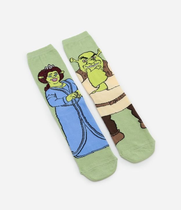 Media Caña Larga en Algodón con Estampa Shrek & Fiona 5