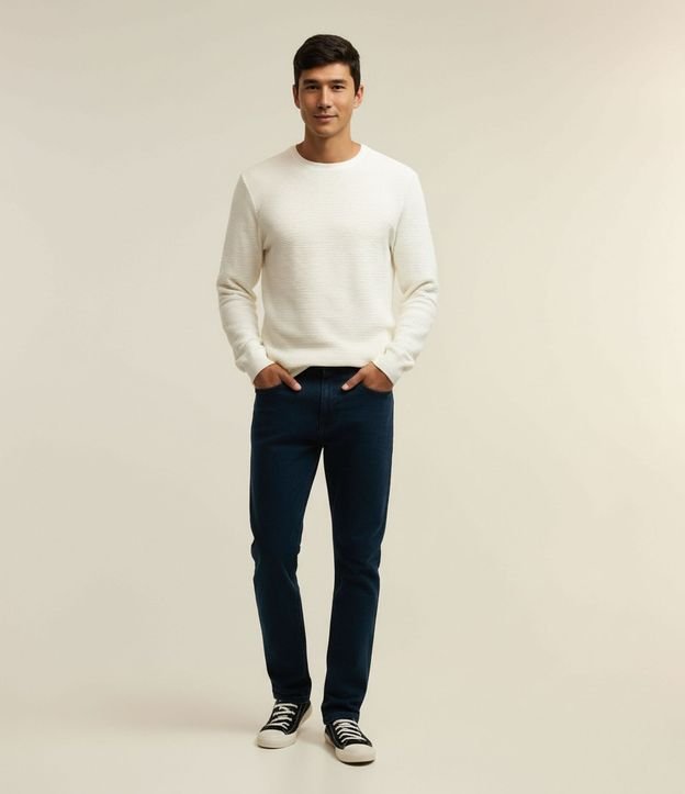 Pantalón Slim Básico en Jeans con Trabillas en la Cintura 3