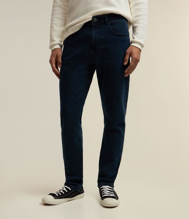 Pantalón Slim Básico en Jeans con Trabillas en la Cintura 6