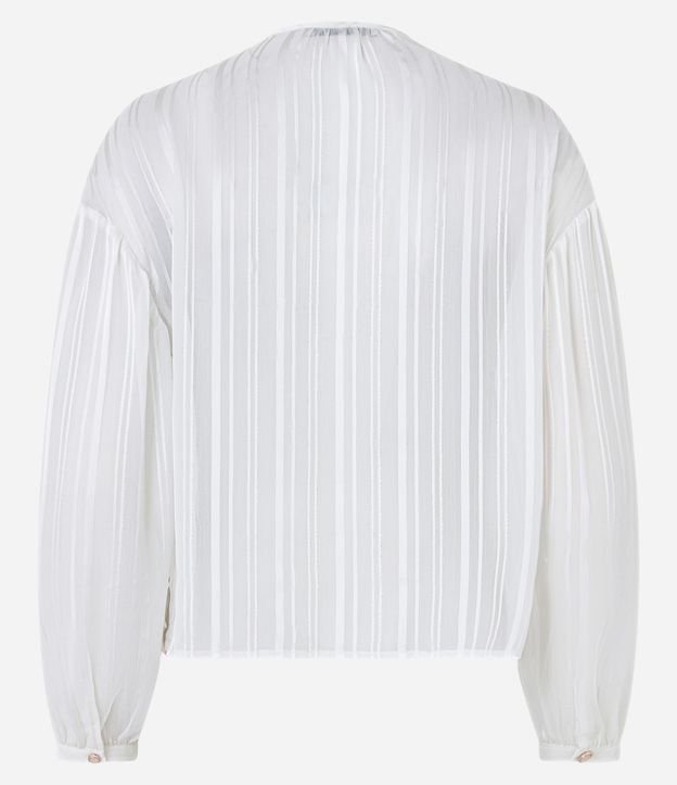Blusa en Chiffon con Manga 3/4 y Hilo Teñido Metalizado 8