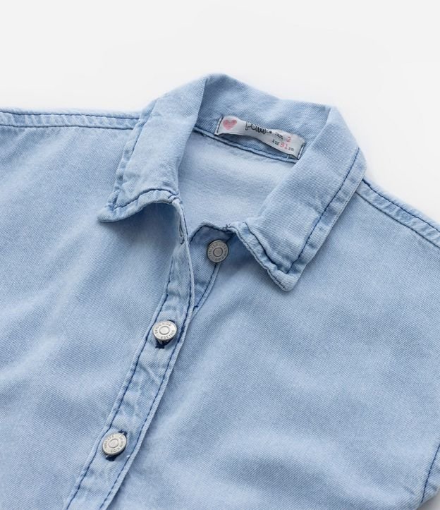 Camisa Infantil en Jeans con Lazo en la Barra - Talle 1 a 5 años 5