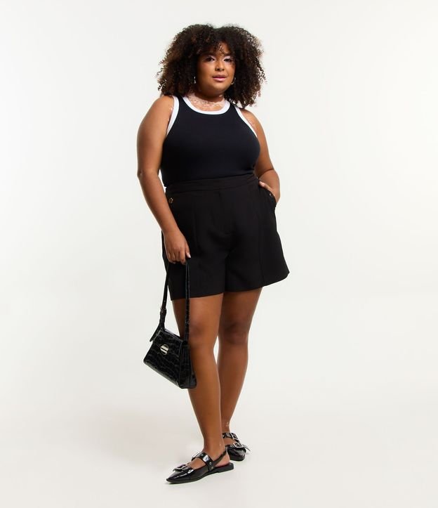 Musculosa en Rib con Acabado Contrastante Curve & Size 3