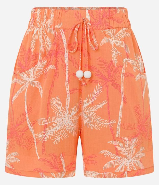 Short Cintura Alta en Viscosa con Cocoteros Estampados 5