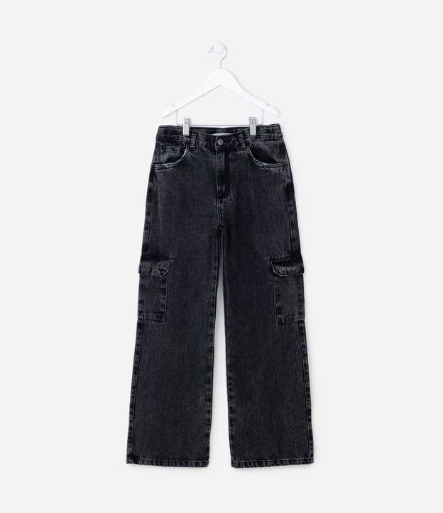 Pantalón Cargo Infantil en Sarga con Bolsillo Lateral - Talle 5 a 14 años