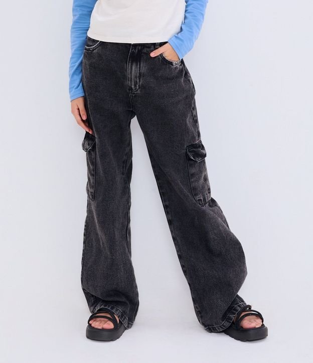 Pantalón Cargo Infantil en Sarga con Bolsillo Lateral - Talle 5 a 14 años 2