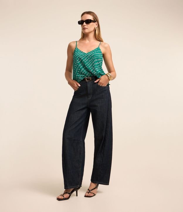 Blusa en Crepé con Escote V y Estampa Geométrica 2