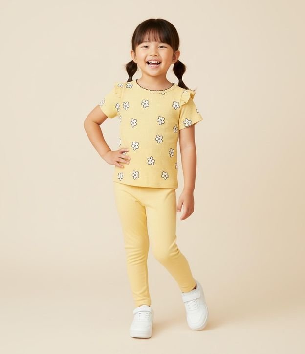 Pantalón Legging Infantil en Cotton con Purpurina - Talle 1 a 5 años