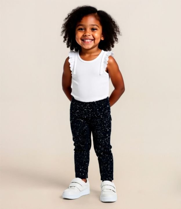 Pantalón Legging Infantil en Cotton con Purpurina - Talle 1 a 5 años 2