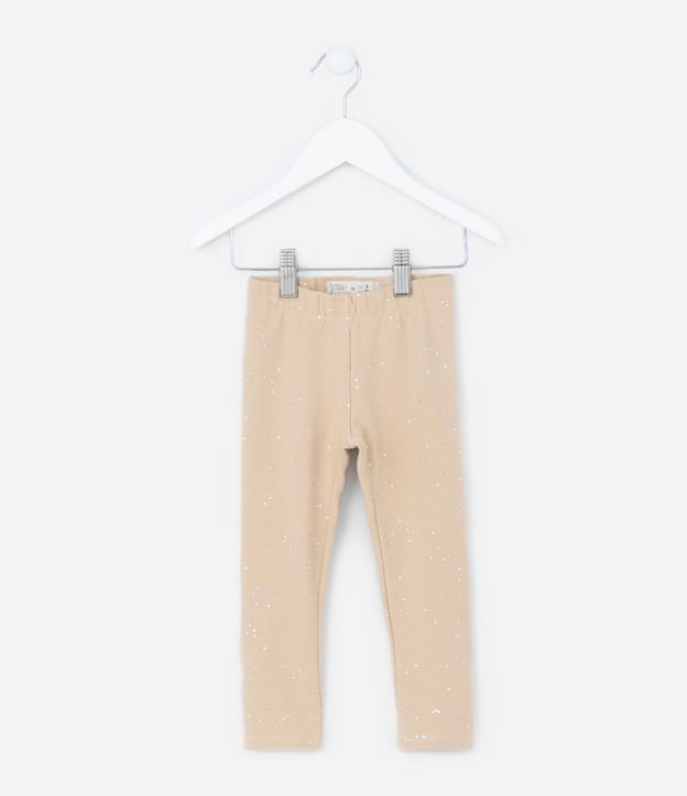 Pantalón Legging Infantil en Cotton con Purpurina - Talle 1 a 5 años