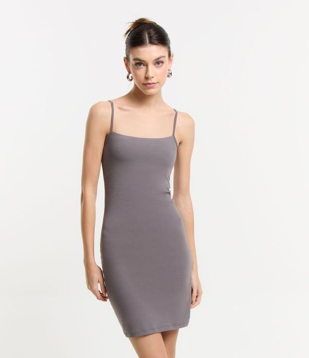 Vestido Corto en Algodón con Breteles Finos