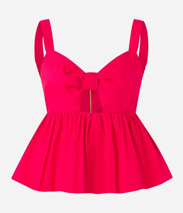 Blusa sin Manga en Tricolina con Recorte Cutout y Cierre 6