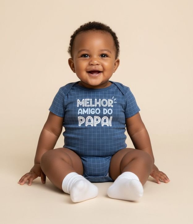 Body Infantil con Lettering Melhor Amigo do Papai - Talle 0 a 18 meses